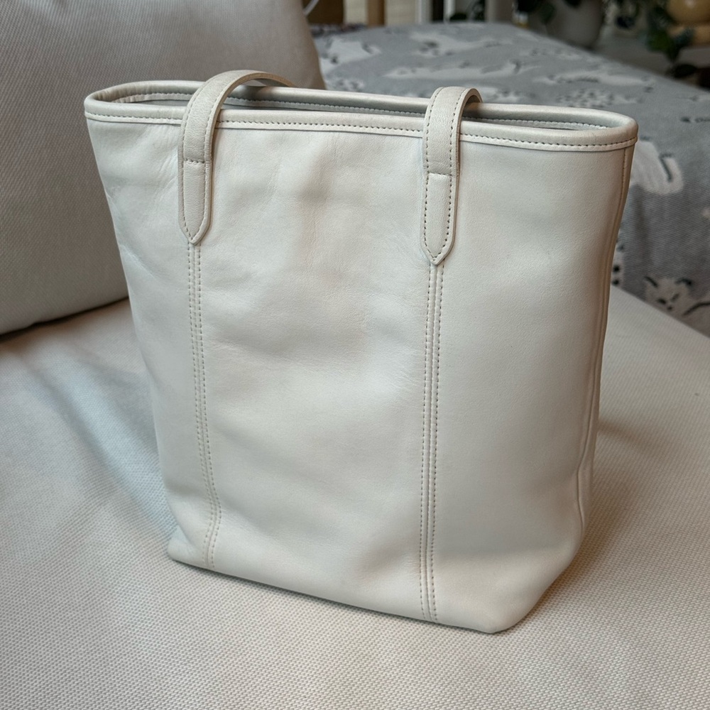 Coach Cream Leather Tote Bag - Picture 2 of 7